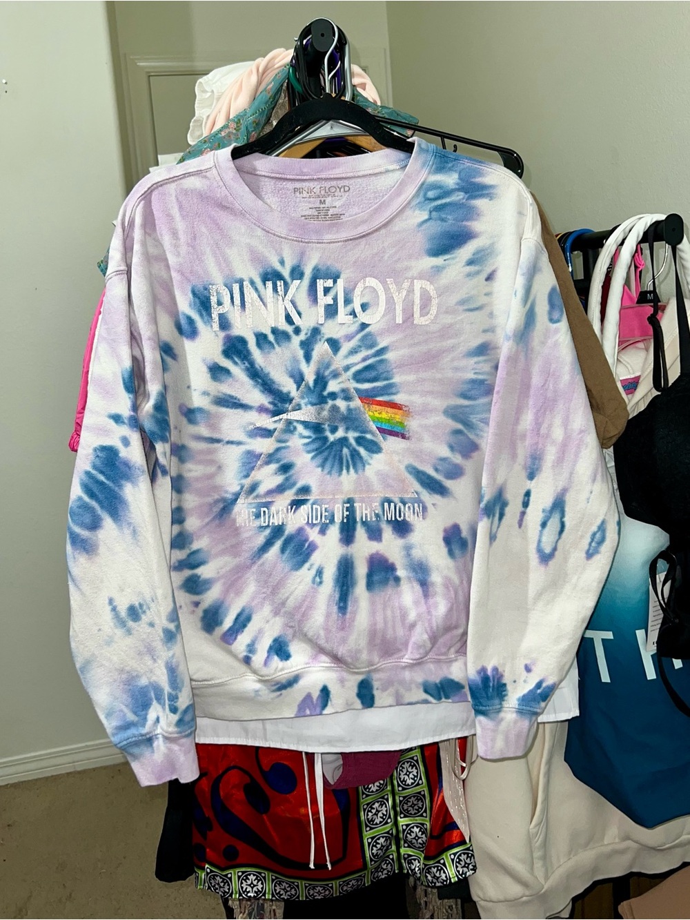 Pink Floyd Tie-Dye Crewneck Sweatshirt - Purple & Blue